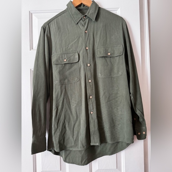 WinterSilks 100% Silk Button Down Shirt - Picture 1 of 4